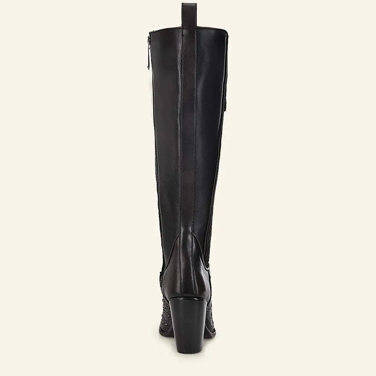 3F0BRS - Cuadra chocolate studded tall boots for women