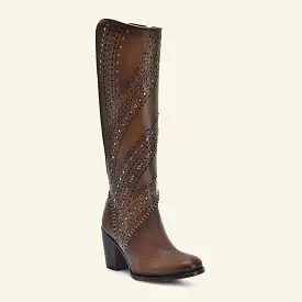 3W21RS - Cuadra honey western leather ankle boots for women