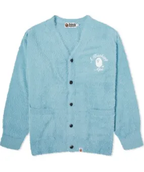 A Bathing Ape Men's Embroidery Shaggy Knit Cardigan