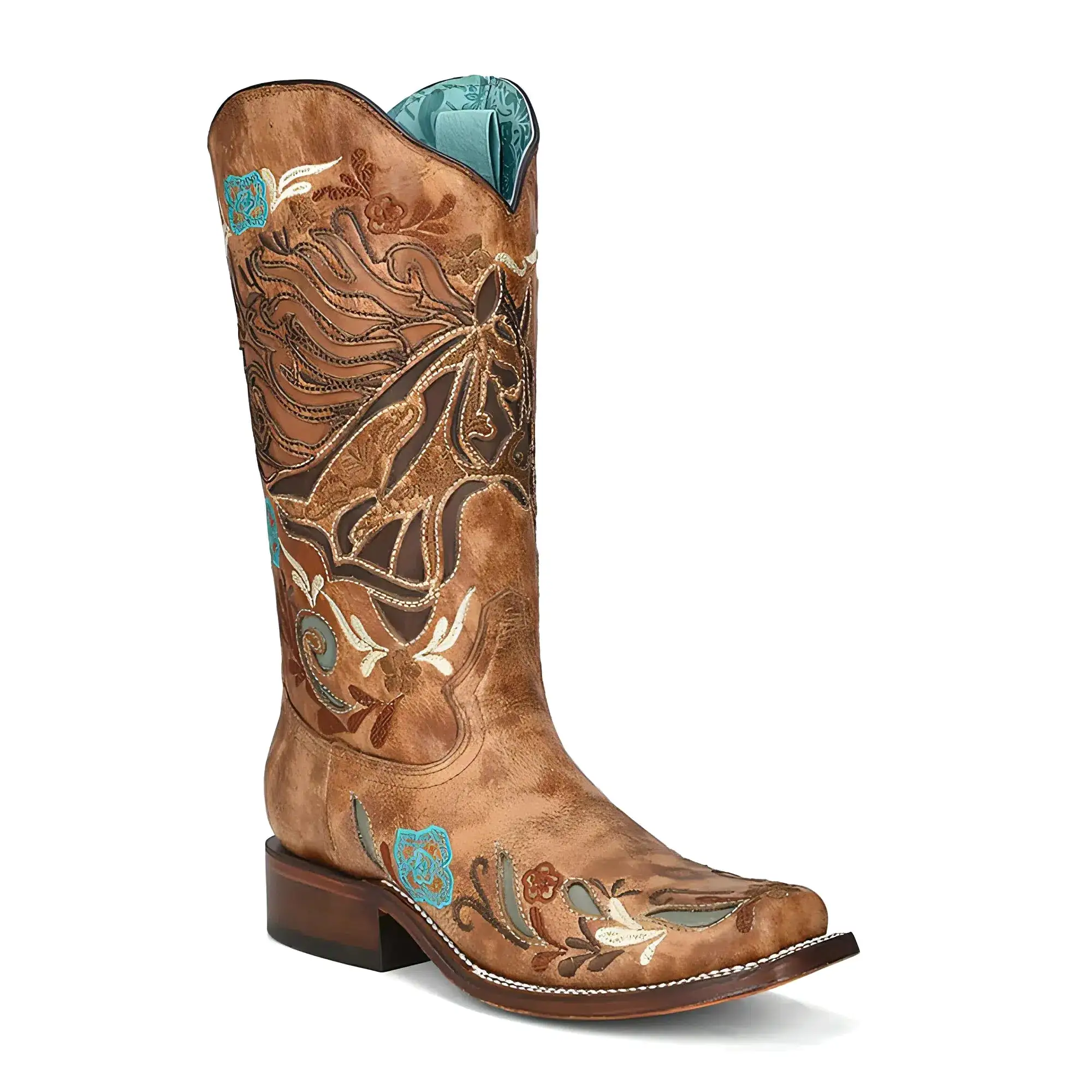 A4266 - M Corral brown western cowgirl leather boots for women