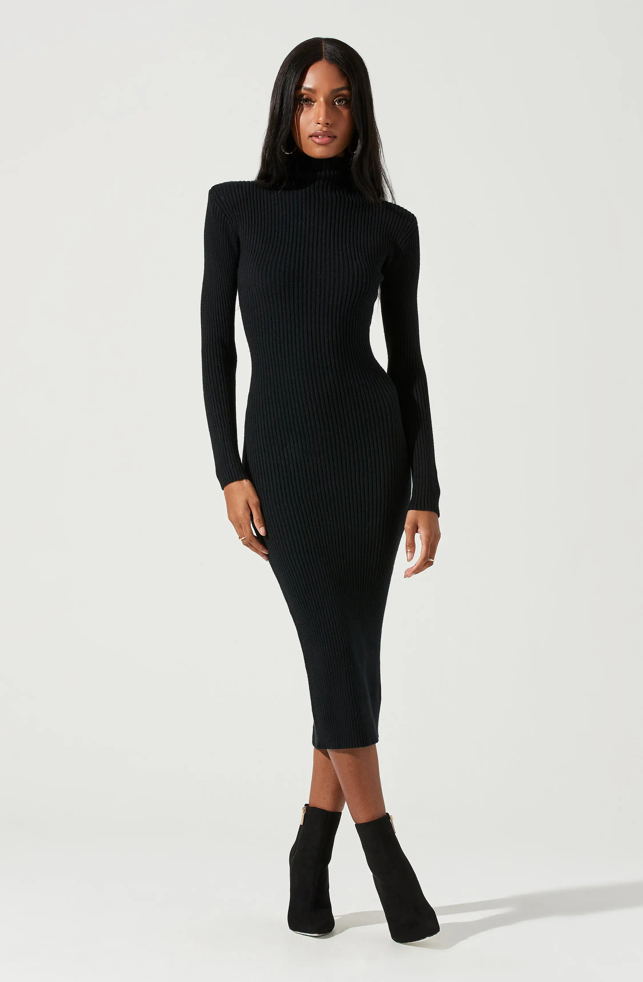 Abilene Long Sleeve Turtleneck Midi Sweater Dress