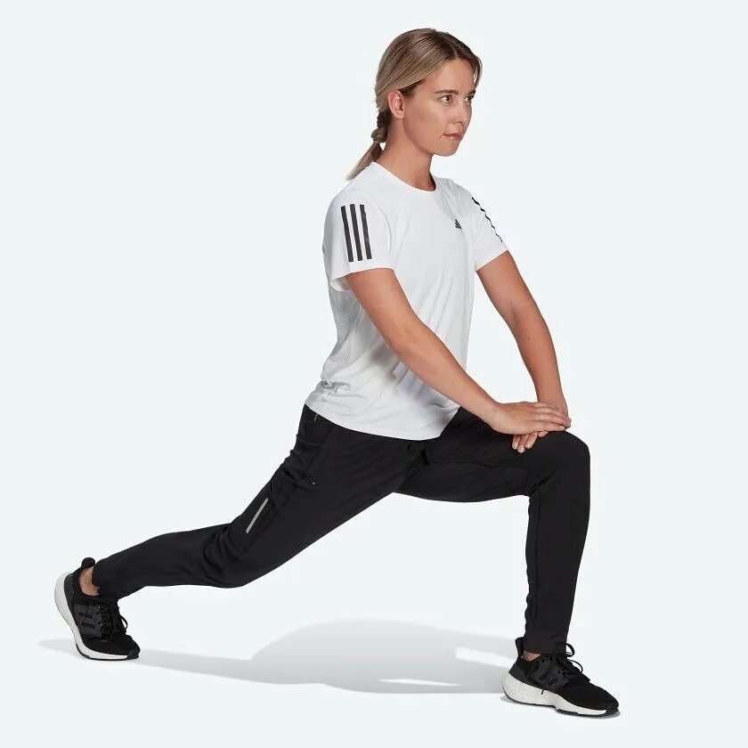 adidas Fast TKO Womens Running Pants Black Fitness Trousers Zip Pockets