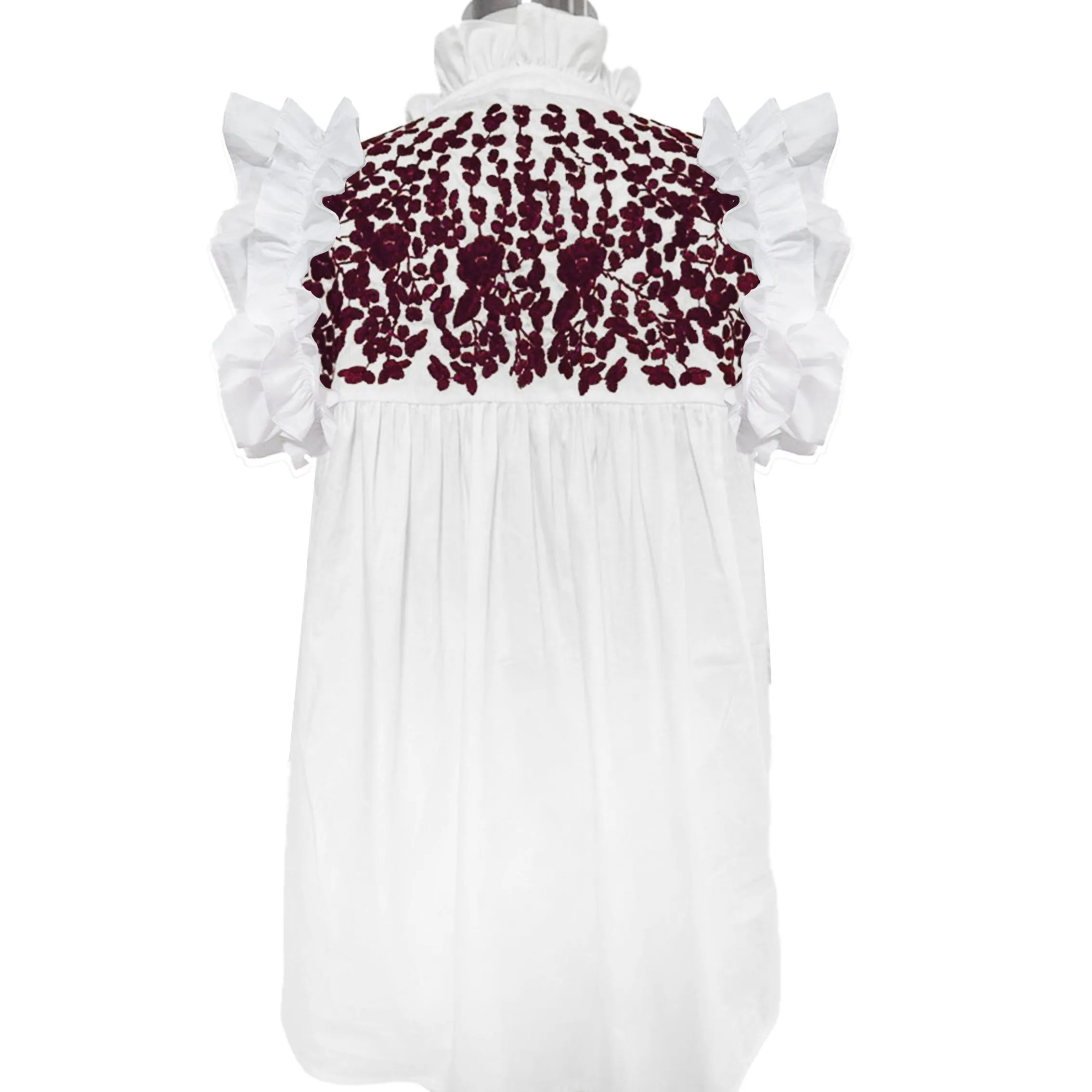 Aggie White + Maroon Hummingbird Blouse