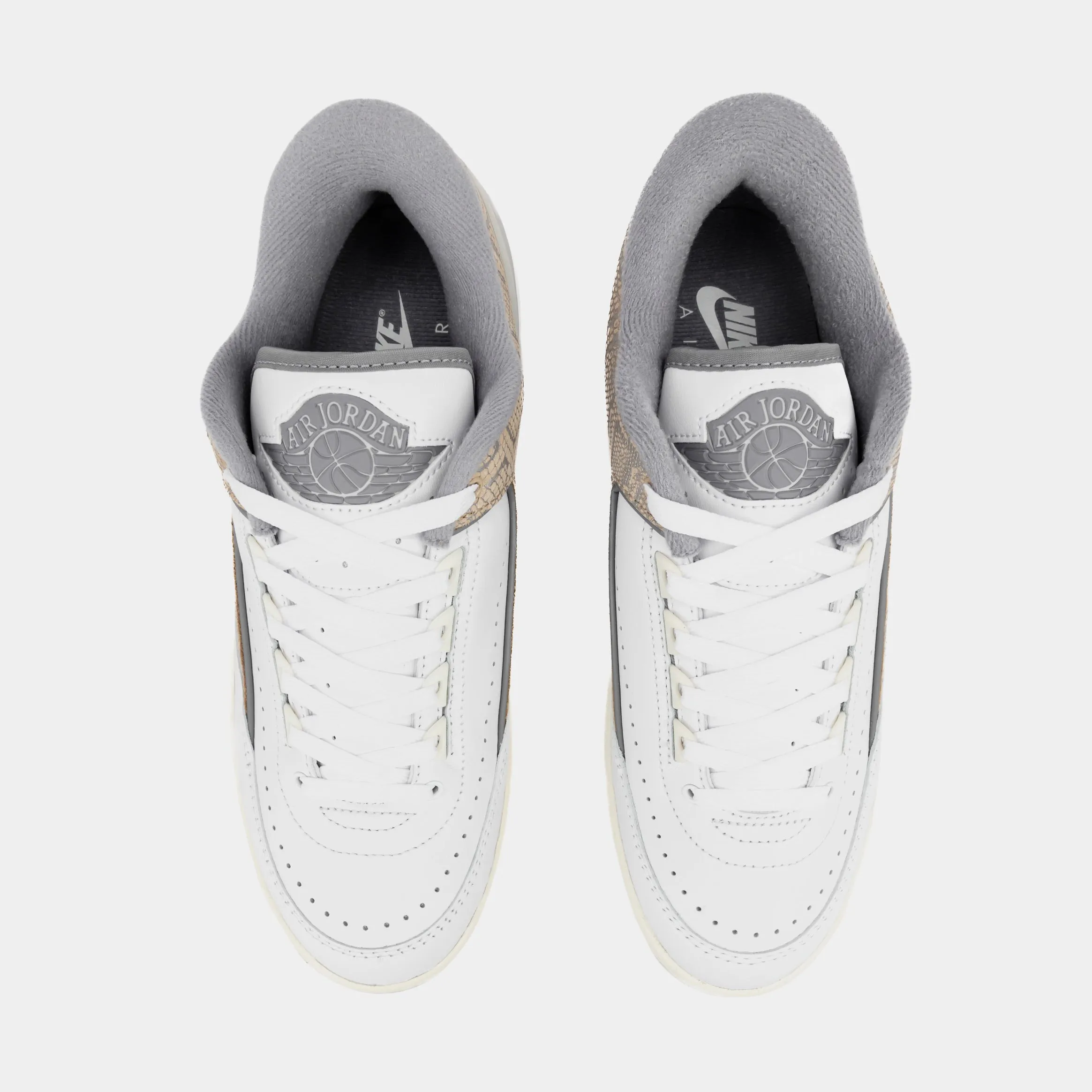 Air Jordan 2 Retro Low Python Mens Lifestyle Shoes (White/Cement Grey/Sanddrift/Neutral Grey/Sail)