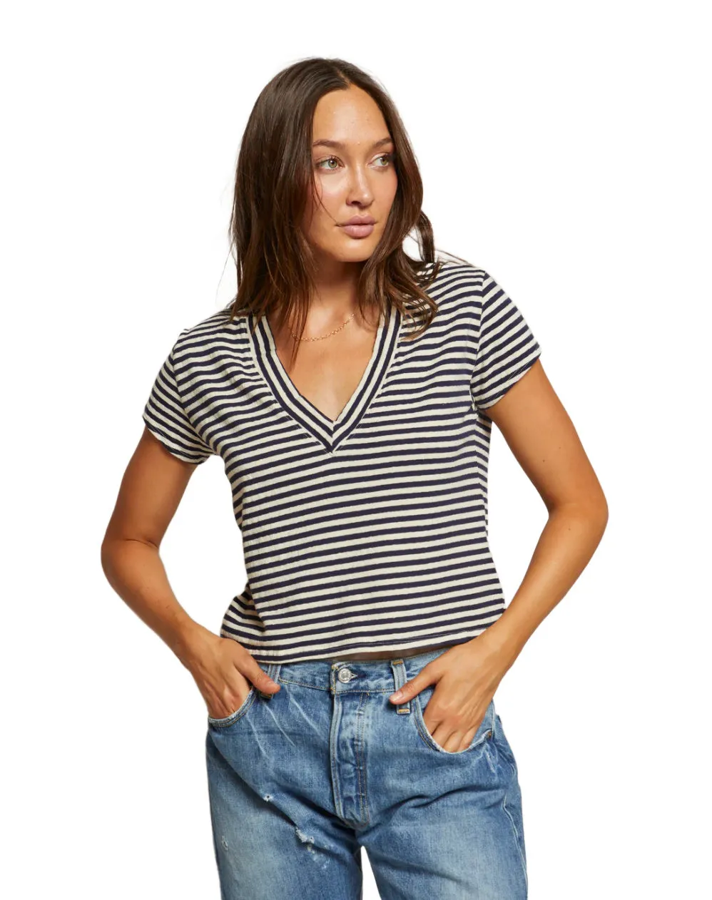 Alanis Navy/White Stripe