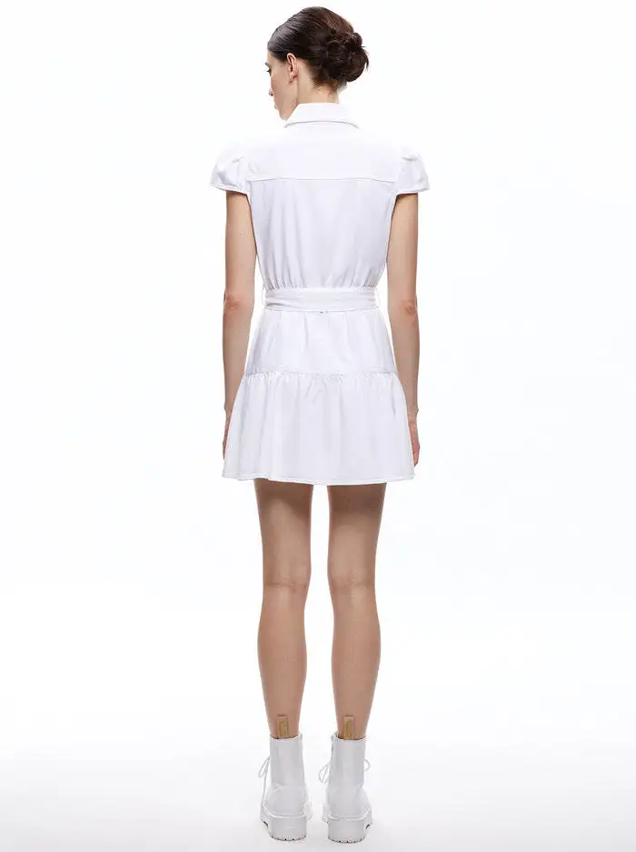 Alice + Olivia - Miranda Mini Denim Dress - White