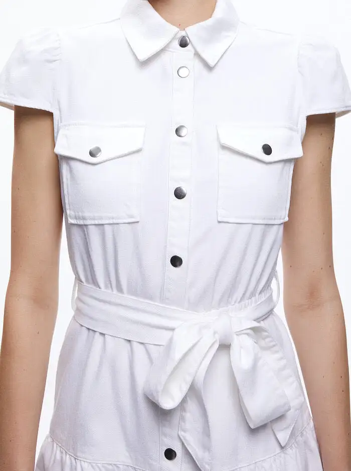 Alice + Olivia - Miranda Mini Denim Dress - White