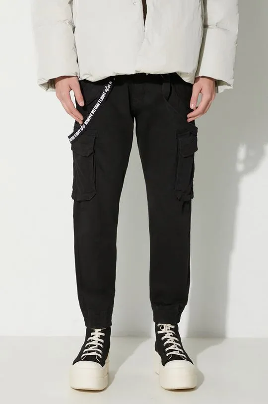 Alpha Industries trousers men's black color