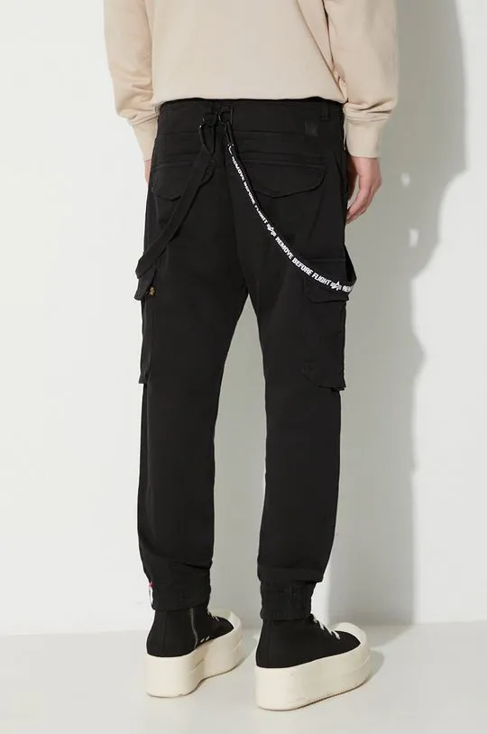 Alpha Industries trousers men's black color