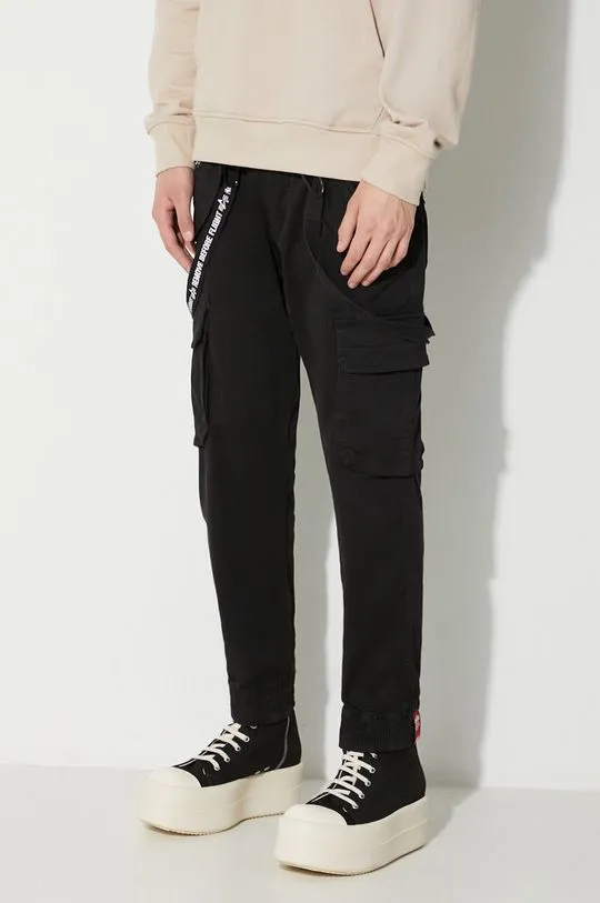 Alpha Industries trousers men's black color