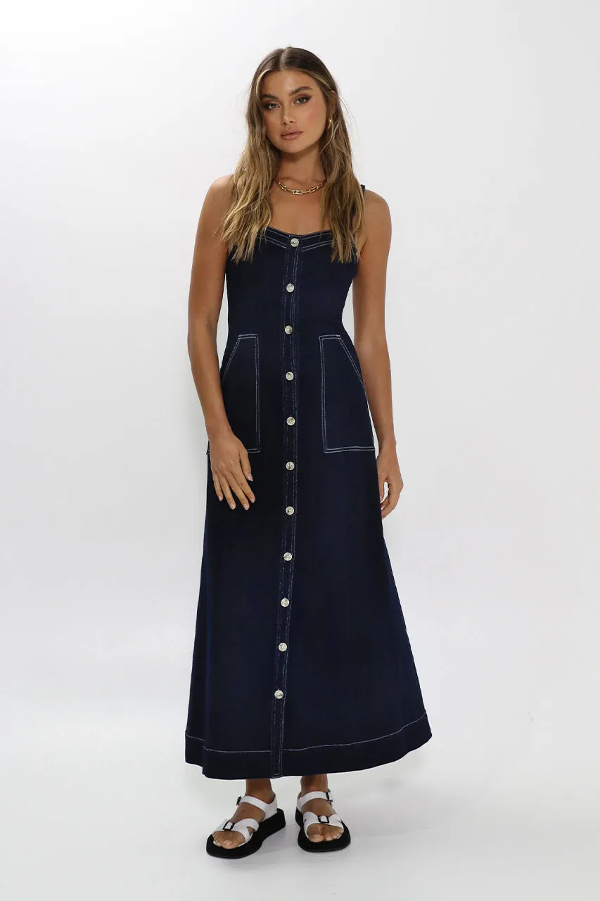 Ashton Maxi Dress | Navy Denim