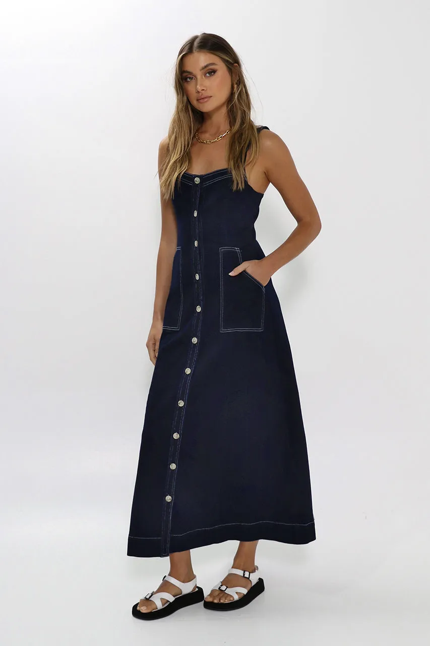 Ashton Maxi Dress | Navy Denim