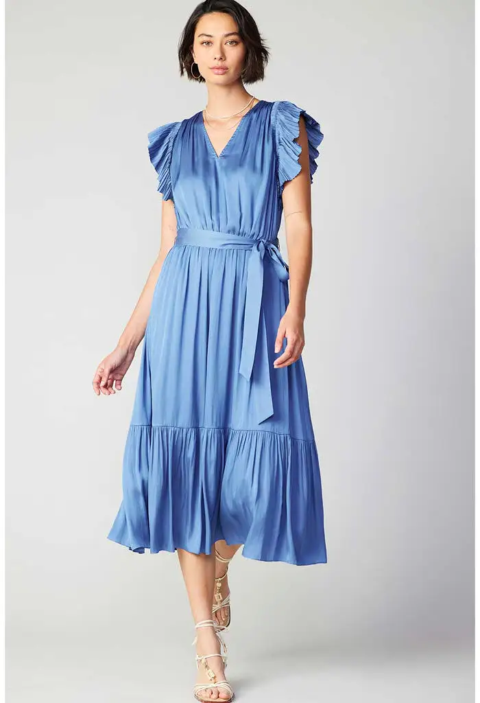 Bergen Midi Dress-Dusty Blue