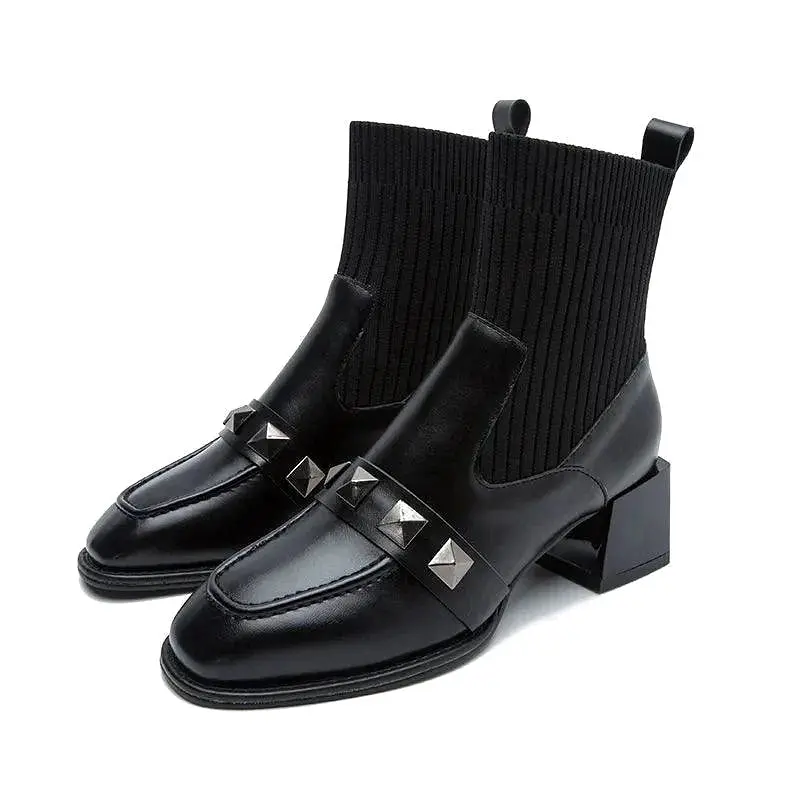 Black Women Ankle Sock Boots