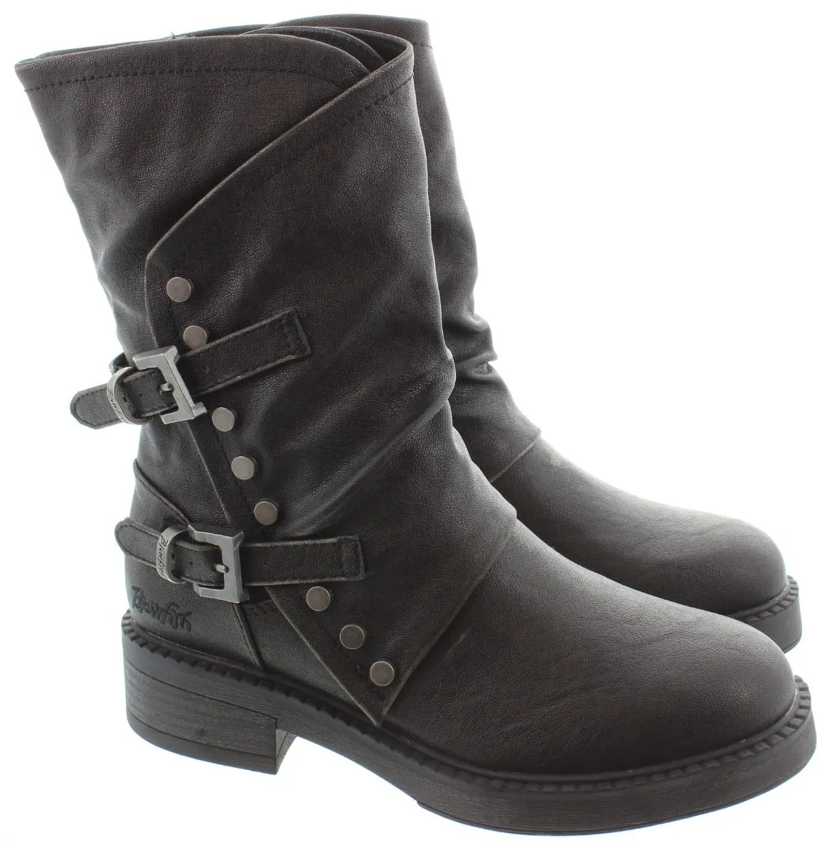 BLOWFISH Ladies Venice Buckle Calf Boots In Black