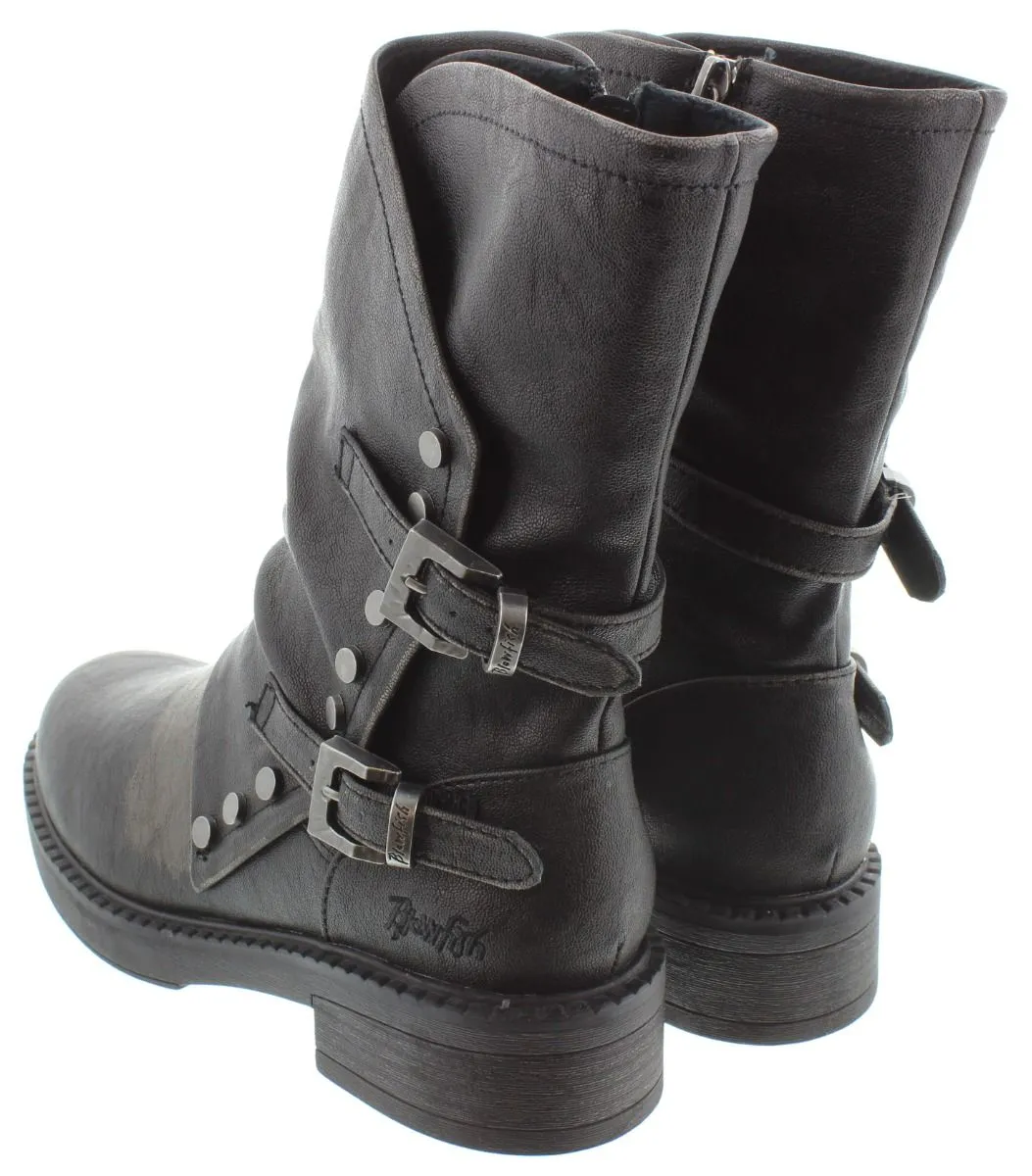 BLOWFISH Ladies Venice Buckle Calf Boots In Black