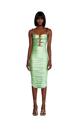 Bronx and Banco - Nadia Neon Mint Midi Dress - Neon Mint