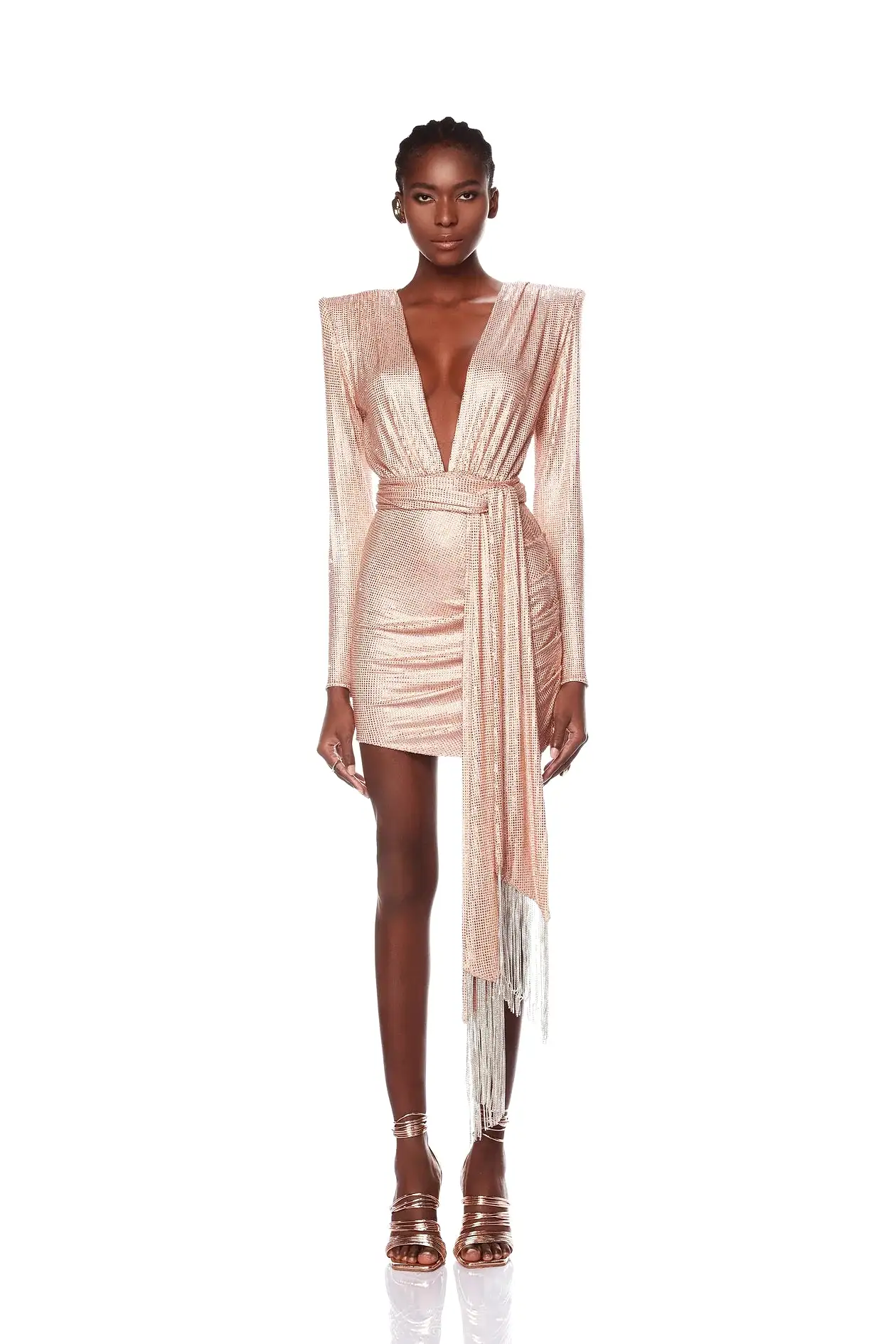 Bronx and Banco - Rihanna Starlight Nude Mini Dress - Nude