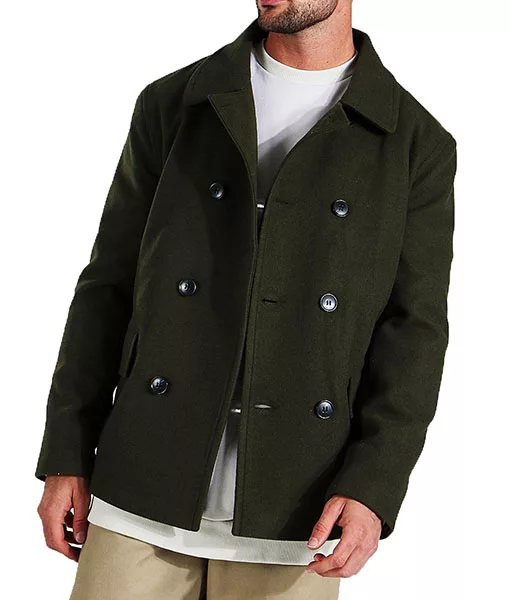 Bullet Train's Ladybug (brad Pitt) Green Wool Peacoat | TLC