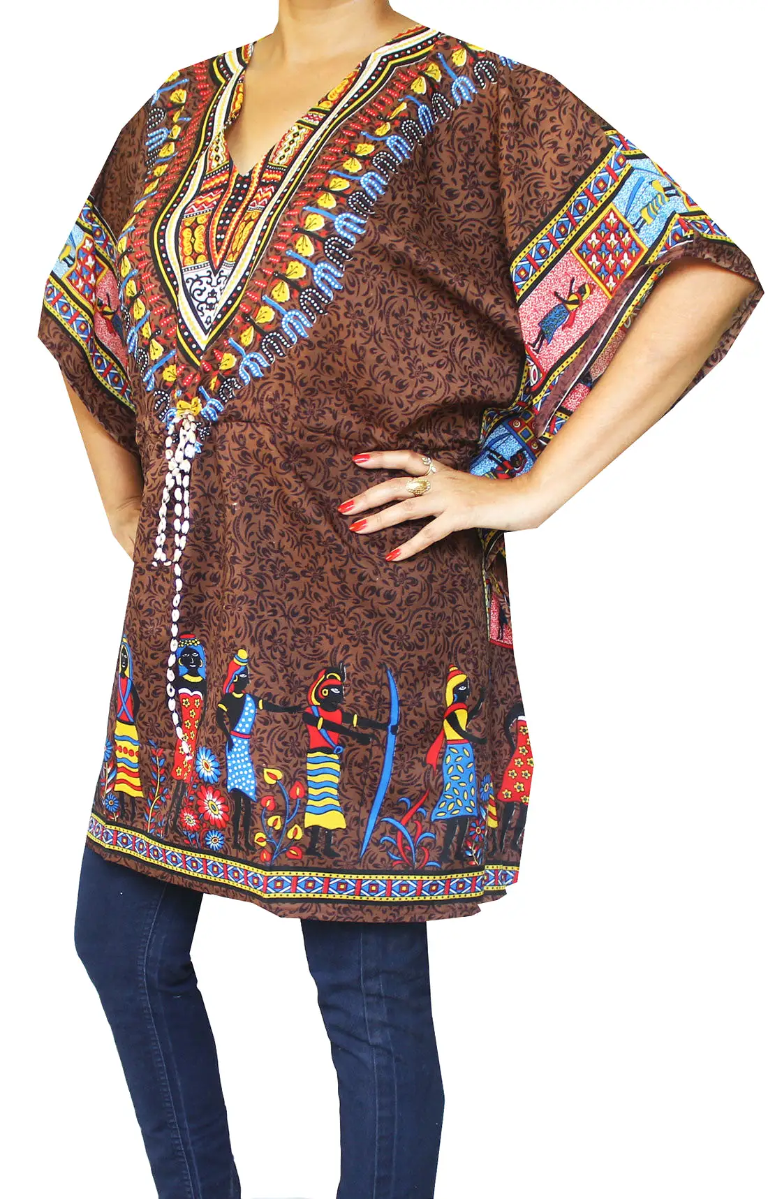 Caftan Printed Womens Tunic Beach Dress