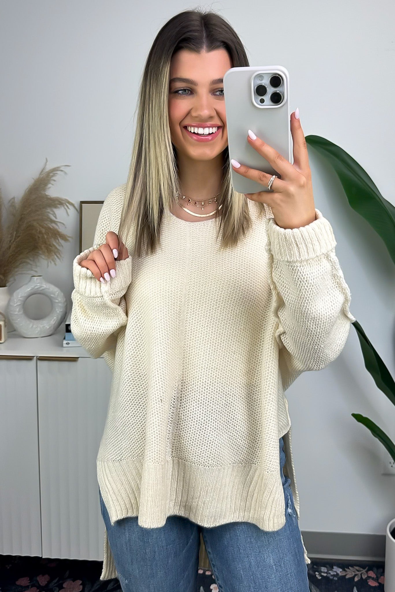 Carlene V-Neck High Low Sweater - FINAL SALE