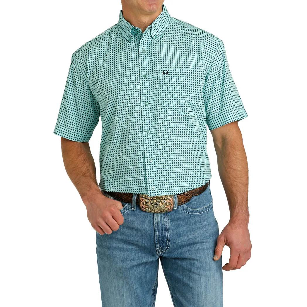 Cinch Men's Turquoise Print Arena Flex Short Sleeve