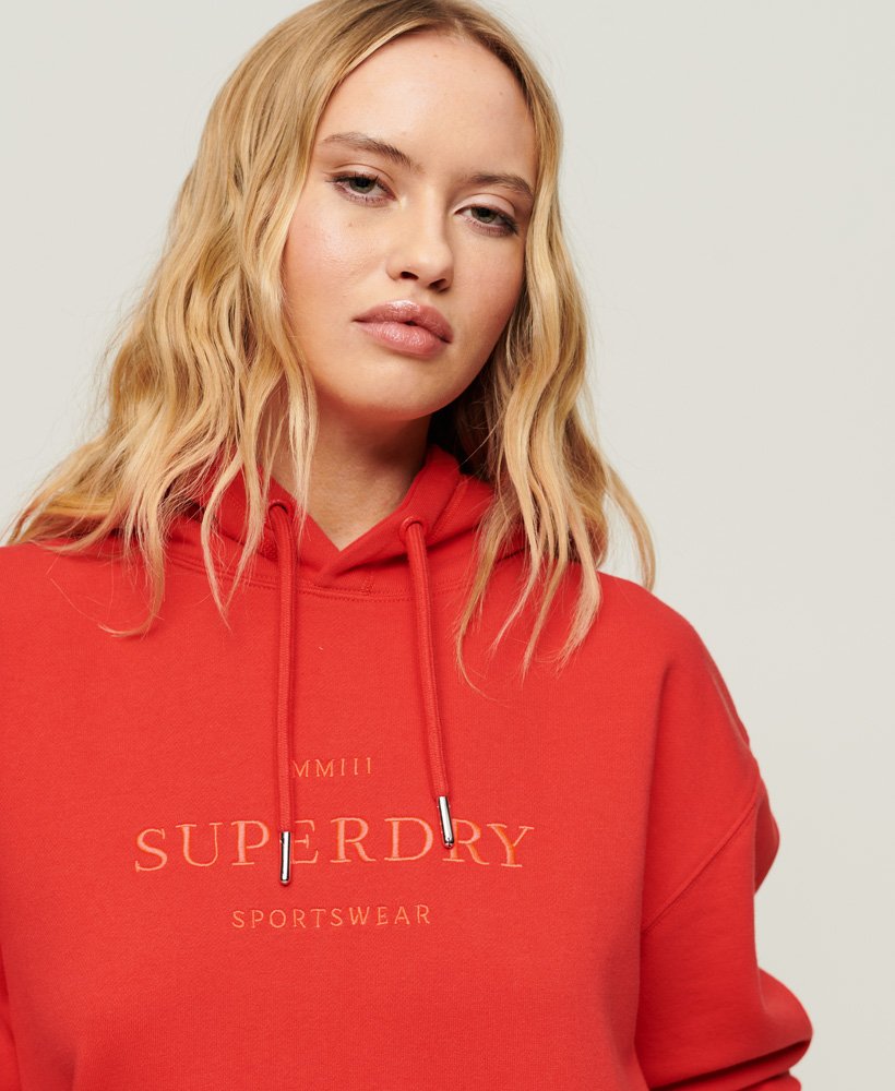 Code Heraldry Oversized Hoodie | Sunset Red