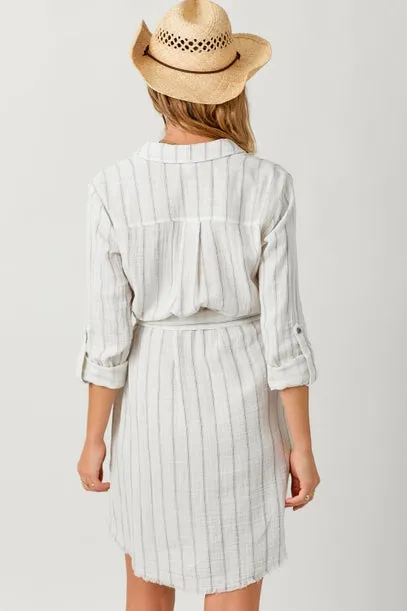 Delaney Gauze Shirt Dress