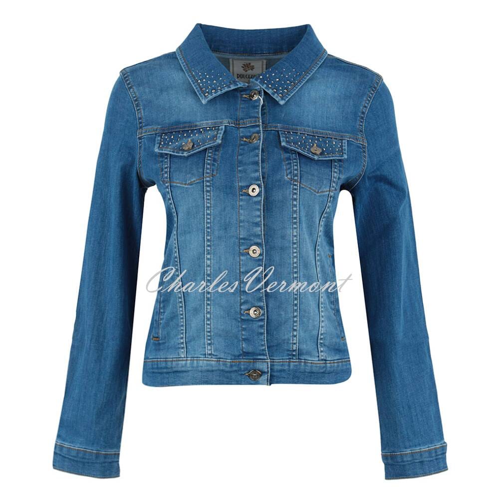 Dolcezza Denim Jacket with Sparkle Stud Detail - Style 72408