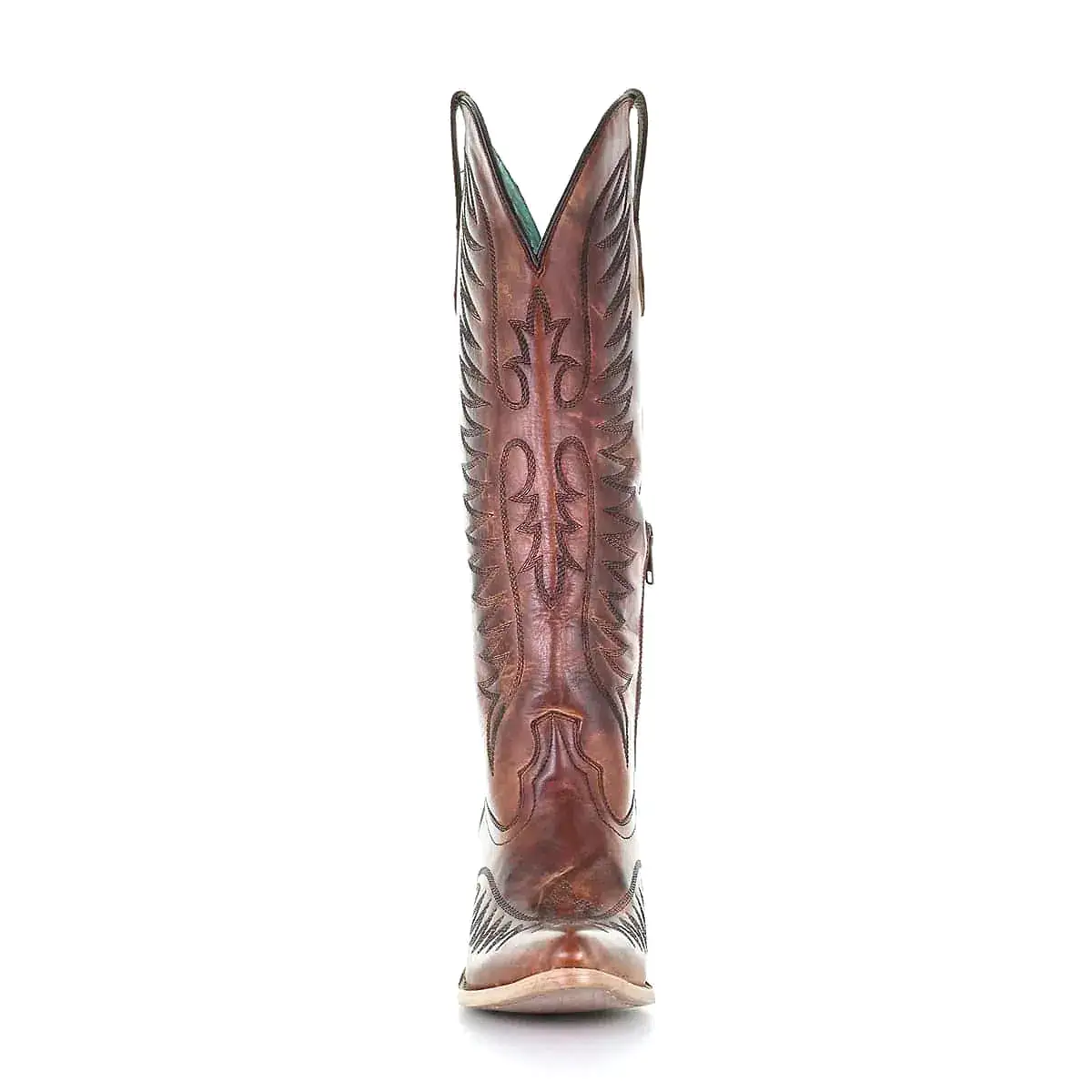 E1570 - M Corral brown western cowgirl leather long boots for women