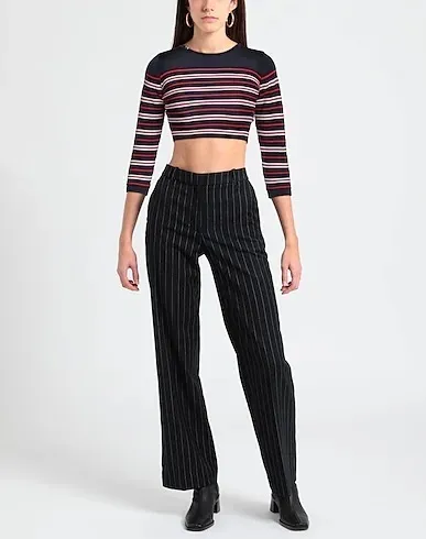 ELISABETTA FRANCHI  |Crew Neck Stripes Casual Style Long Sleeves