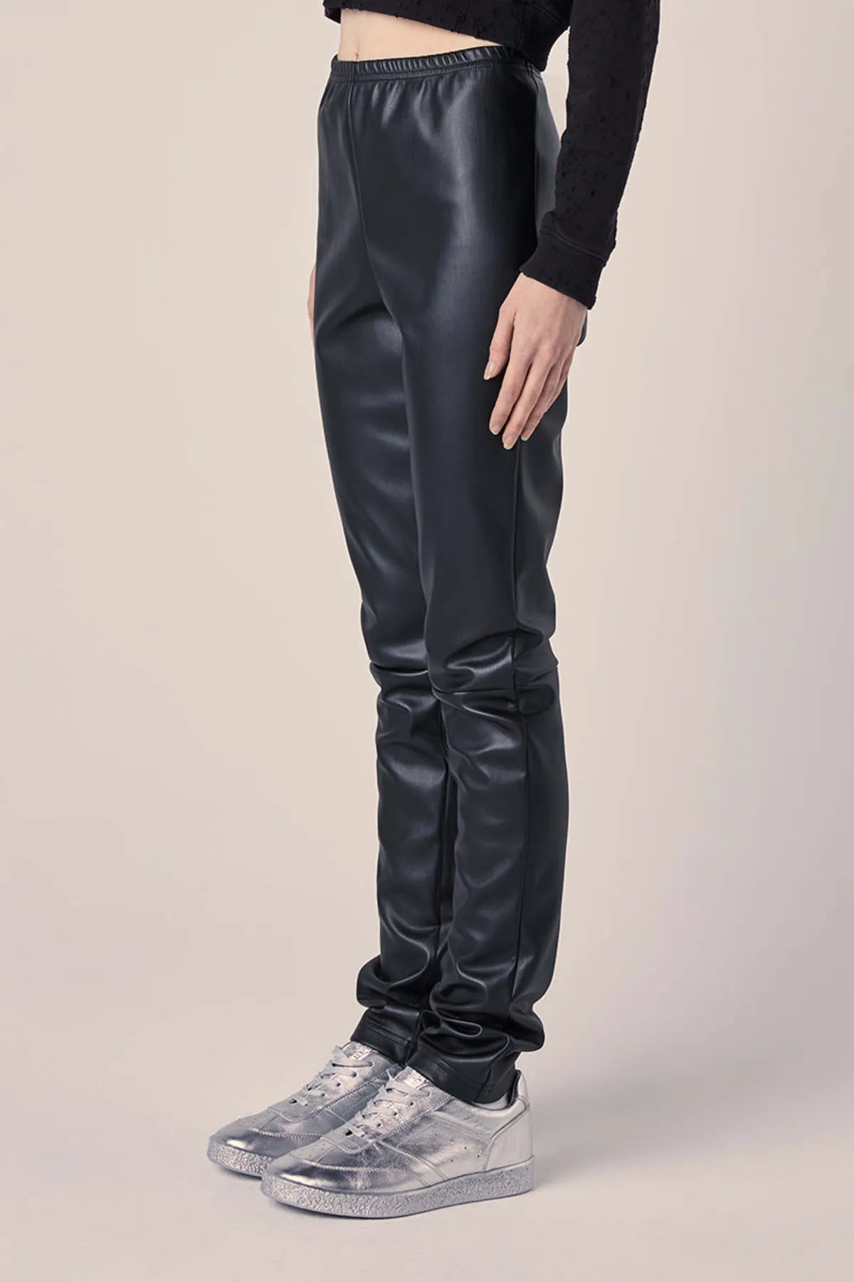 Faux leather leggings - Black