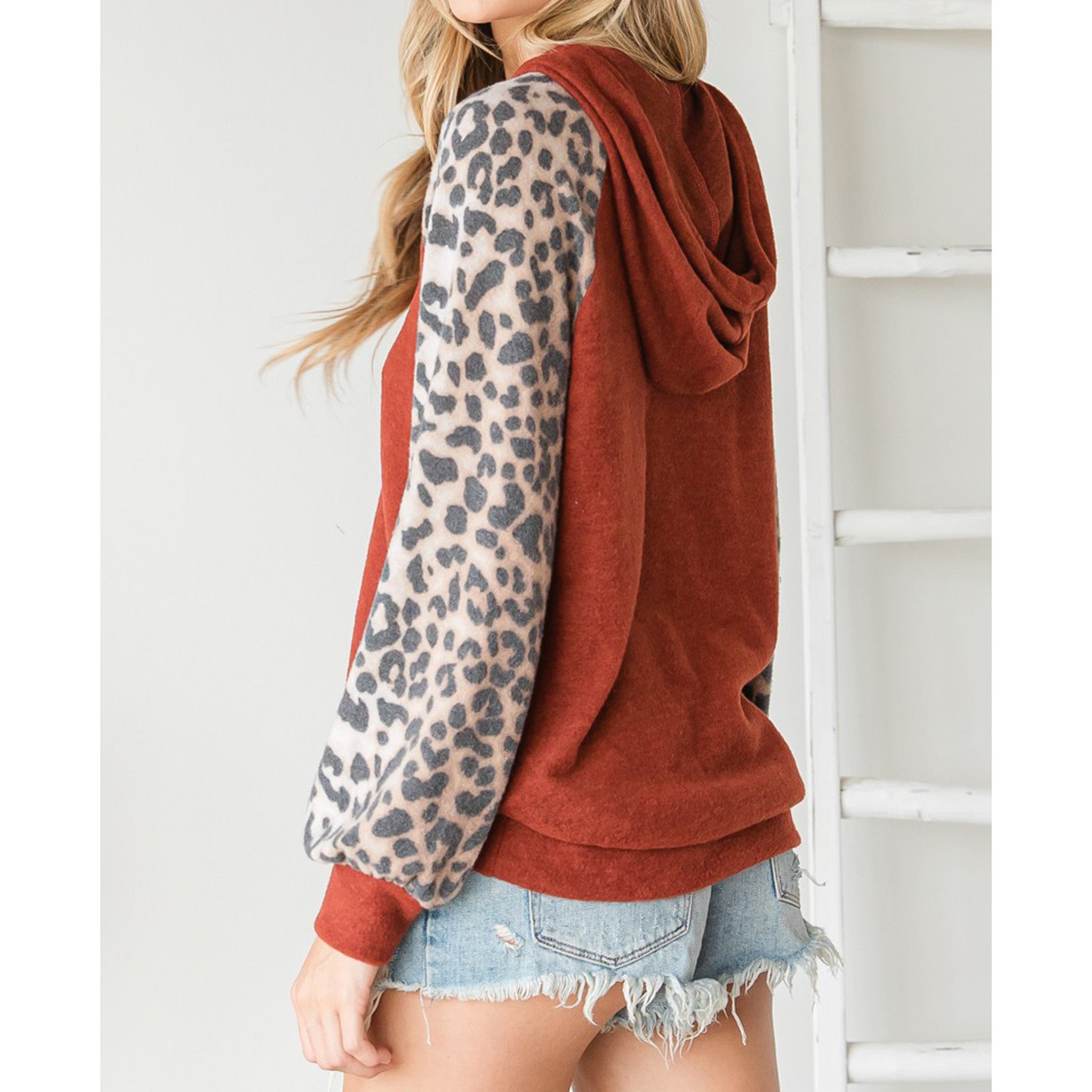 First Love Women's Brick & Cheetah Hoodie