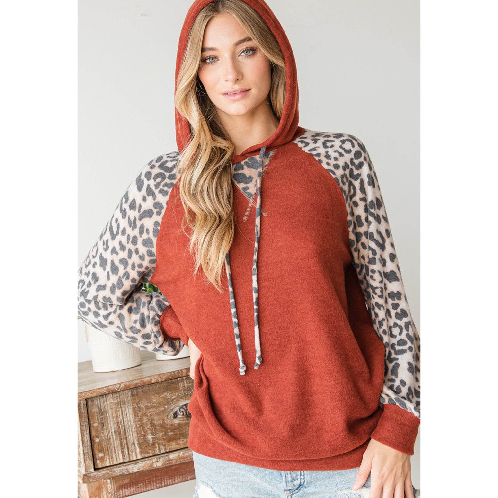 First Love Women's Brick & Cheetah Hoodie