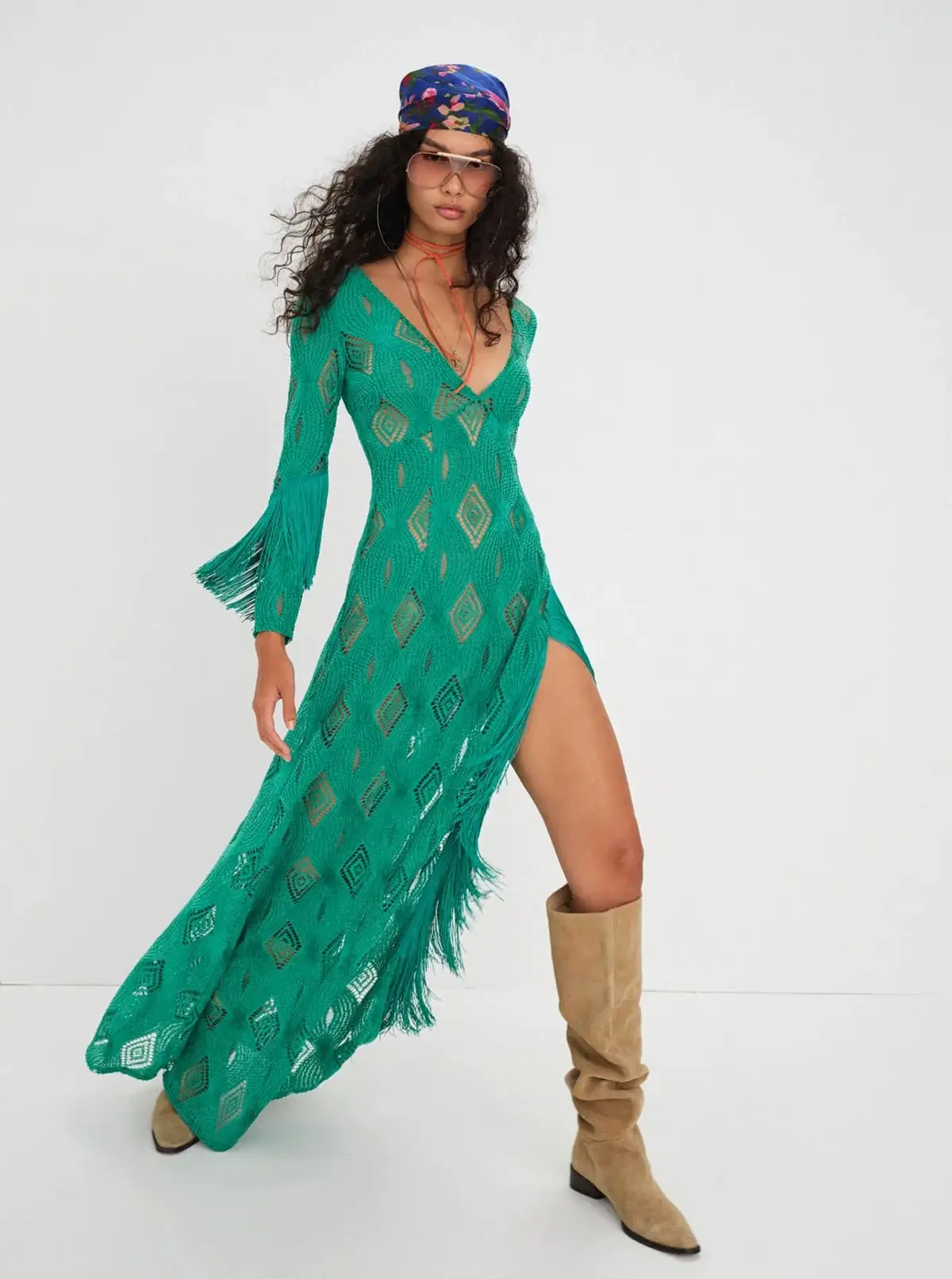 For Love & Lemons - Victoria Maxi Dress - Green