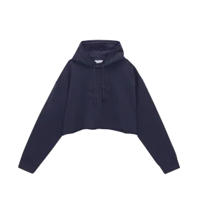 GANNI Dark Blue Isoli Cropped Hoodie