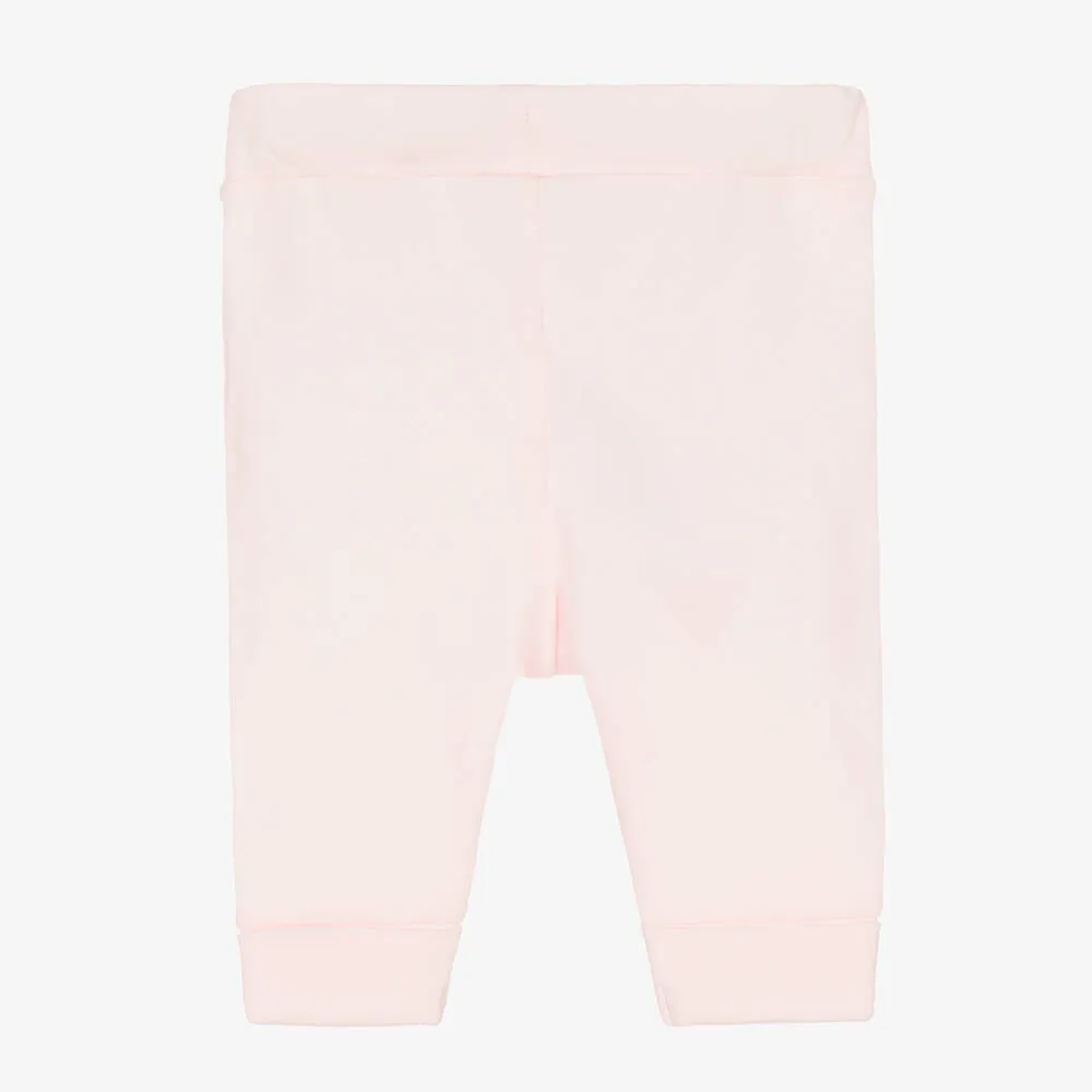 Girls Pink Cotton Leggings