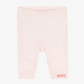 Girls Pink Cotton Leggings