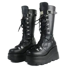 Goth Platform Wedge Boots