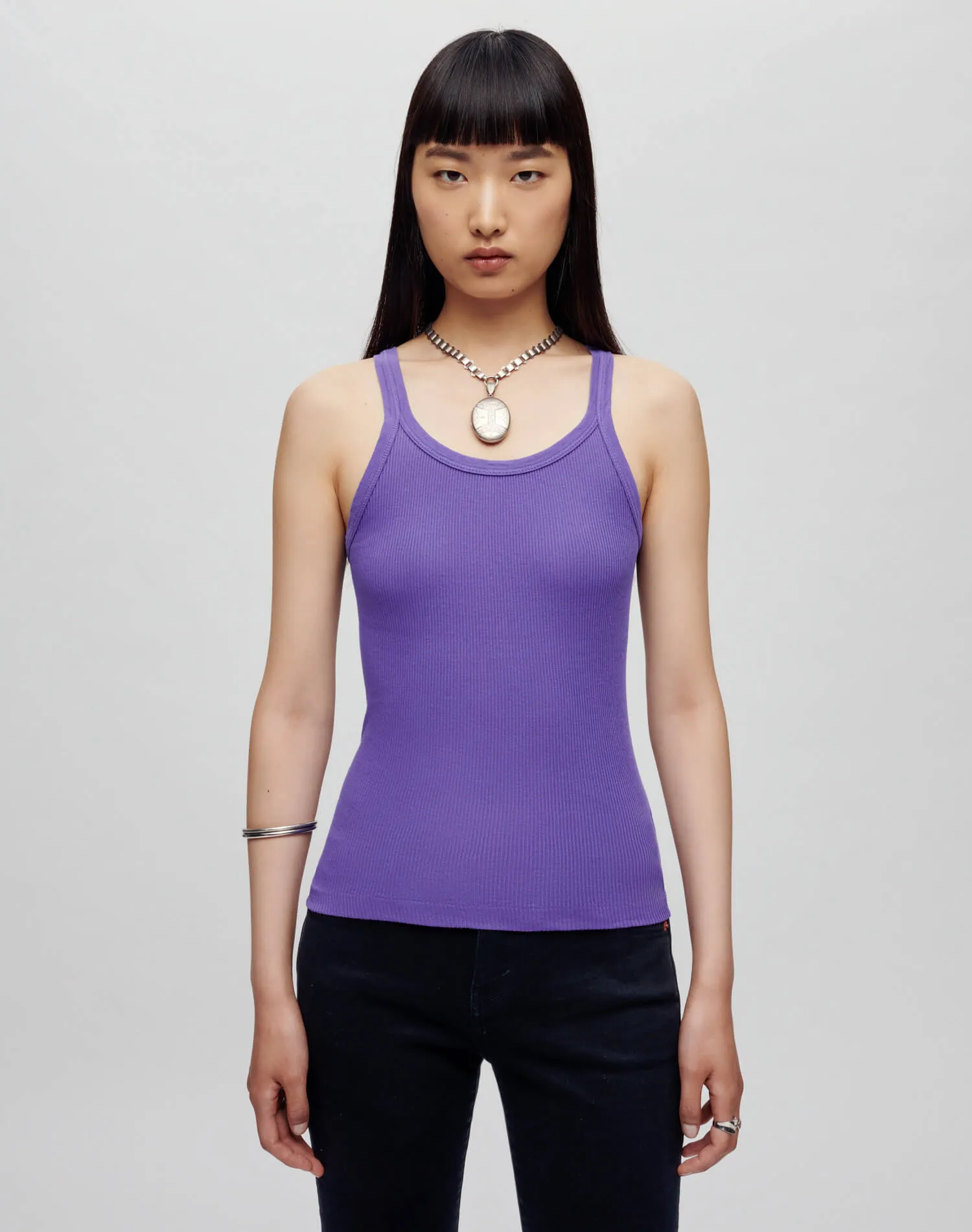 Hanes Ribbed Tank - Jacaranda