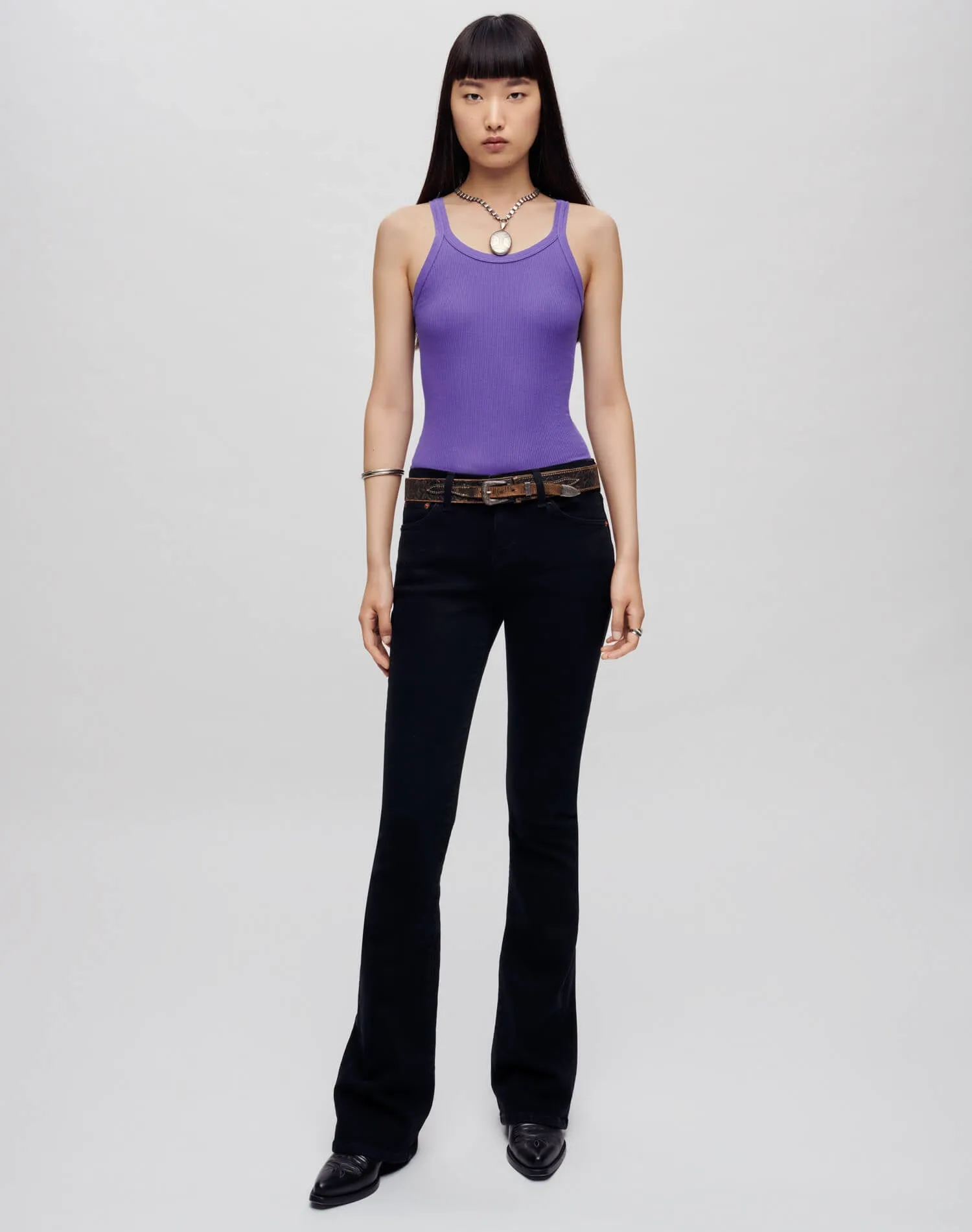 Hanes Ribbed Tank - Jacaranda