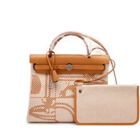 Hermès Gold Vache Hunter and Toile Brides de Gala Herbag 31 Palladium Hardware, 2022