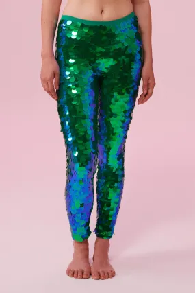 INDUS SEQUIN LEGGINGS - EMERALD