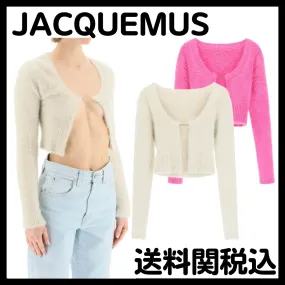 JACQUEMUS  |Casual Style Long Sleeves Plain Elegant Style Logo Cardigans