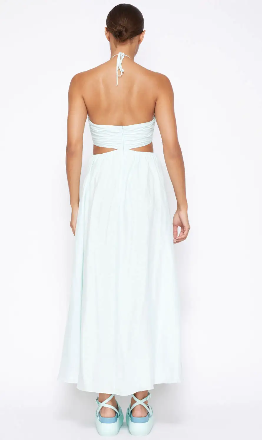 Jonathan Simkhai - Anita Pearl Trim halter midi Dress - Seafoam