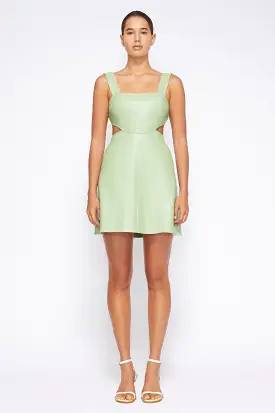 Jonathan Simkhai - Bianka Vegan Leather Cut Out Mini Dress - Spring Green