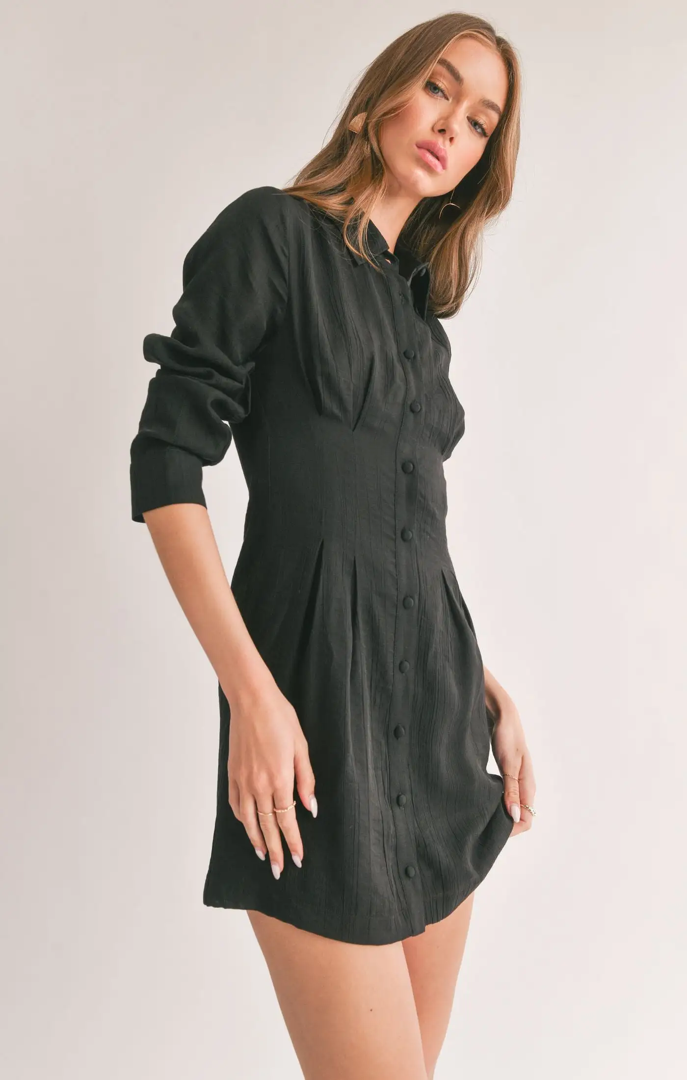 Light A Fire Corset Shirt Dress