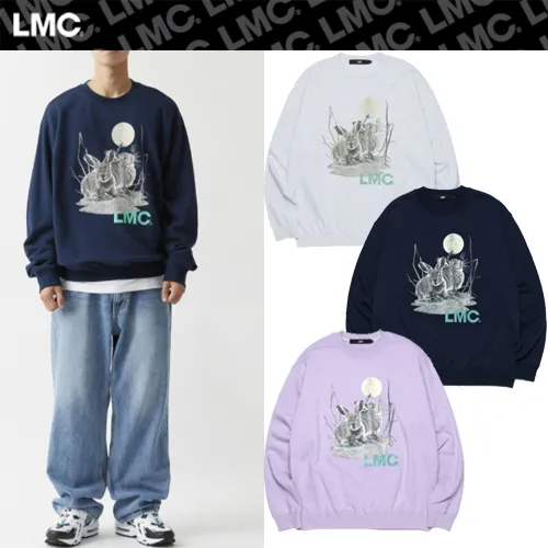 LMC  |Unisex Street Style Long Sleeves Logo Sweatshirts