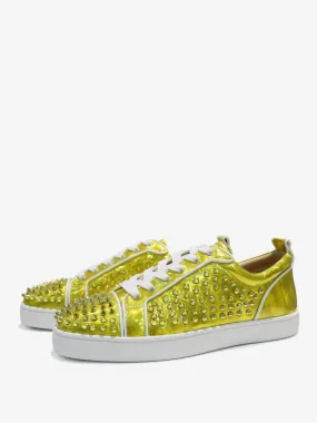 Men's Golden Metallic Low Top Spike Prom Homecoming Party Shoes Sneakers