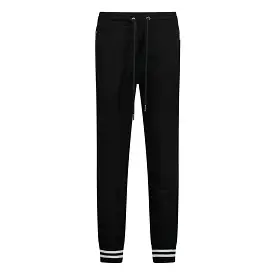 MONCLER LOGO PATCH COTTON JERSEY SWEATPANTS BLACK